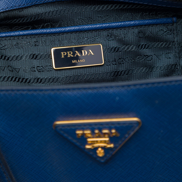 Prada Cabas Lux Gardeners Saffiano Grand Bleu – vue 5 – GABY PARIS