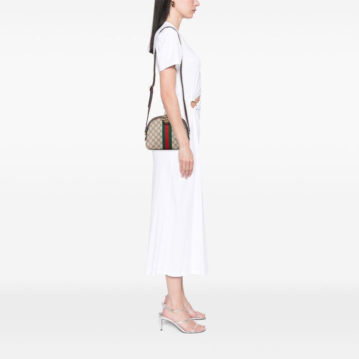 Small GG Supreme Ophidia Dome Crossbody Brown - Gaby Paris