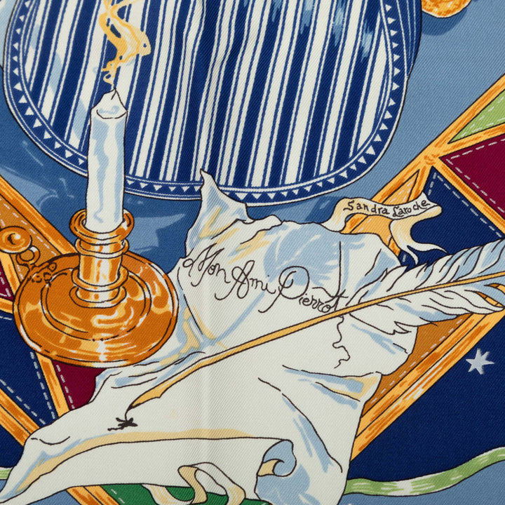 Hermès Carré Au Clair De La Lune 90 Bleu – vue 6 – GABY PARIS