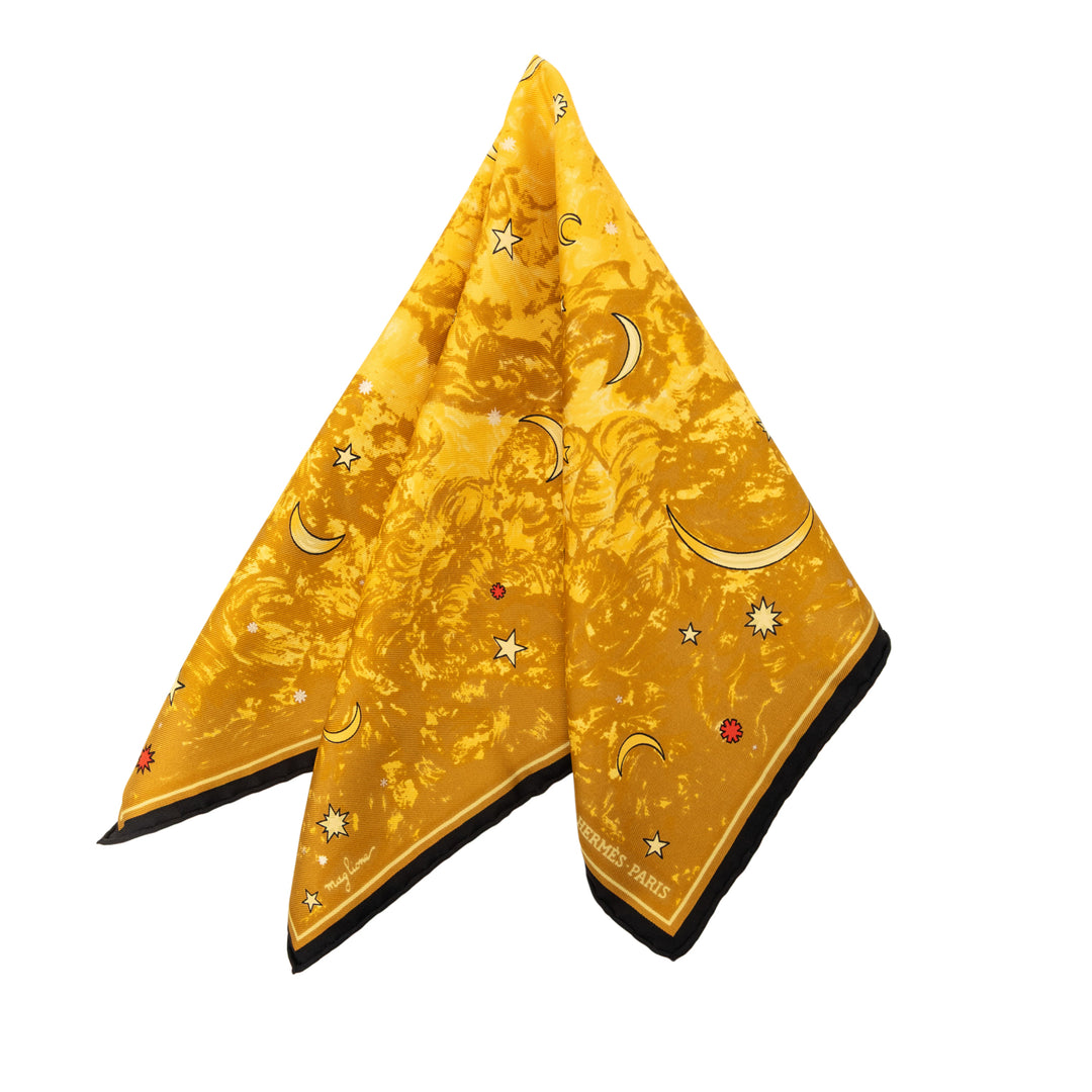 Annee des Etoiles Poche Carré Foulard 45 Jaune