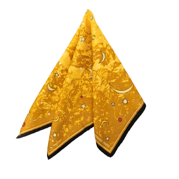 Annee des Etoiles Poche Carré Foulard 45 Jaune