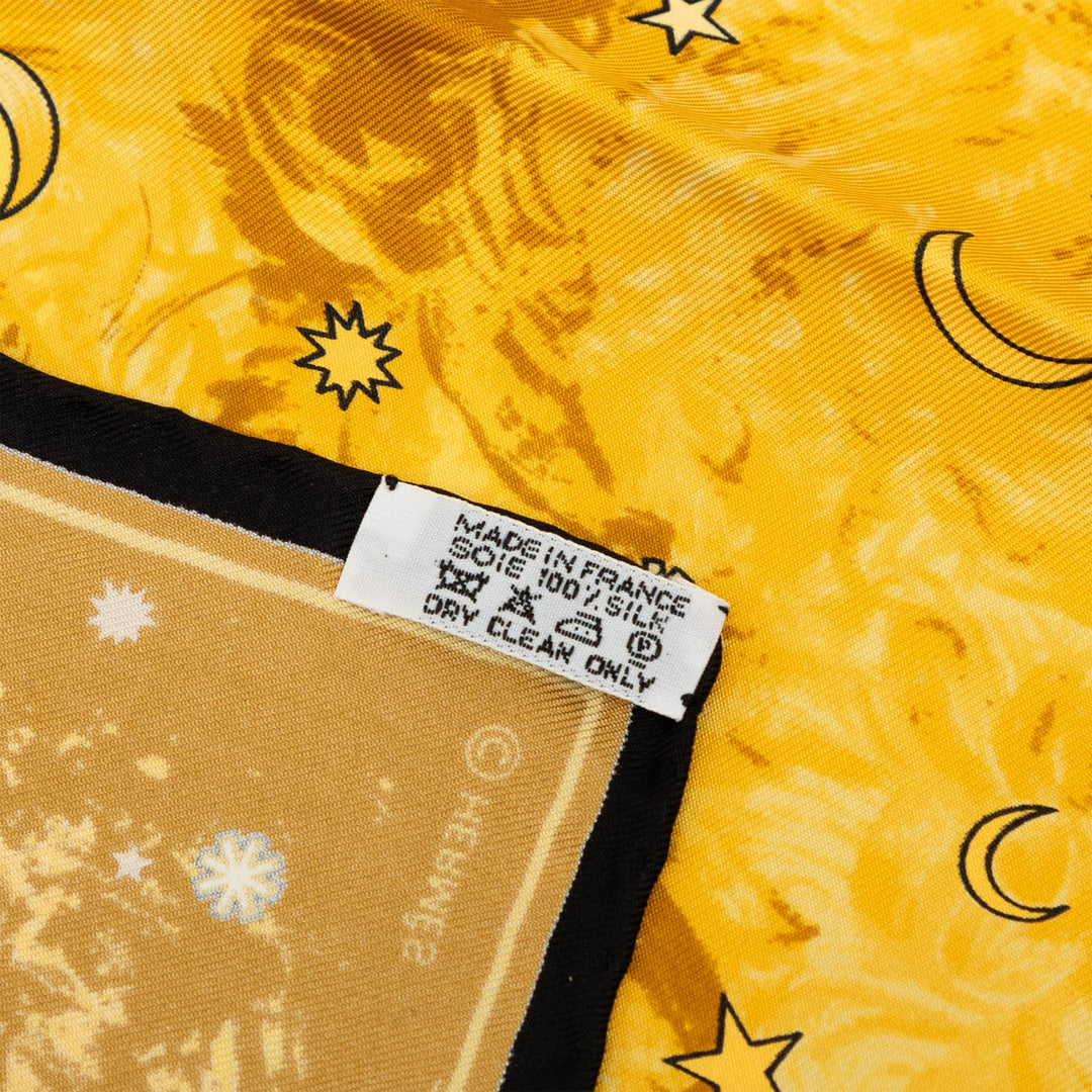 Annee des Etoiles Poche Carré Foulard 45 Jaune