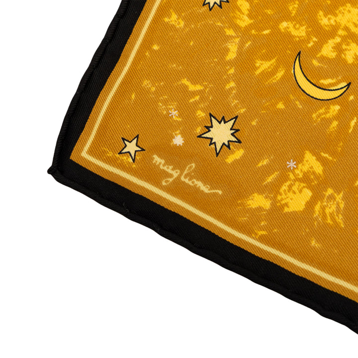 Annee des Etoiles Poche Carré Foulard 45 Jaune