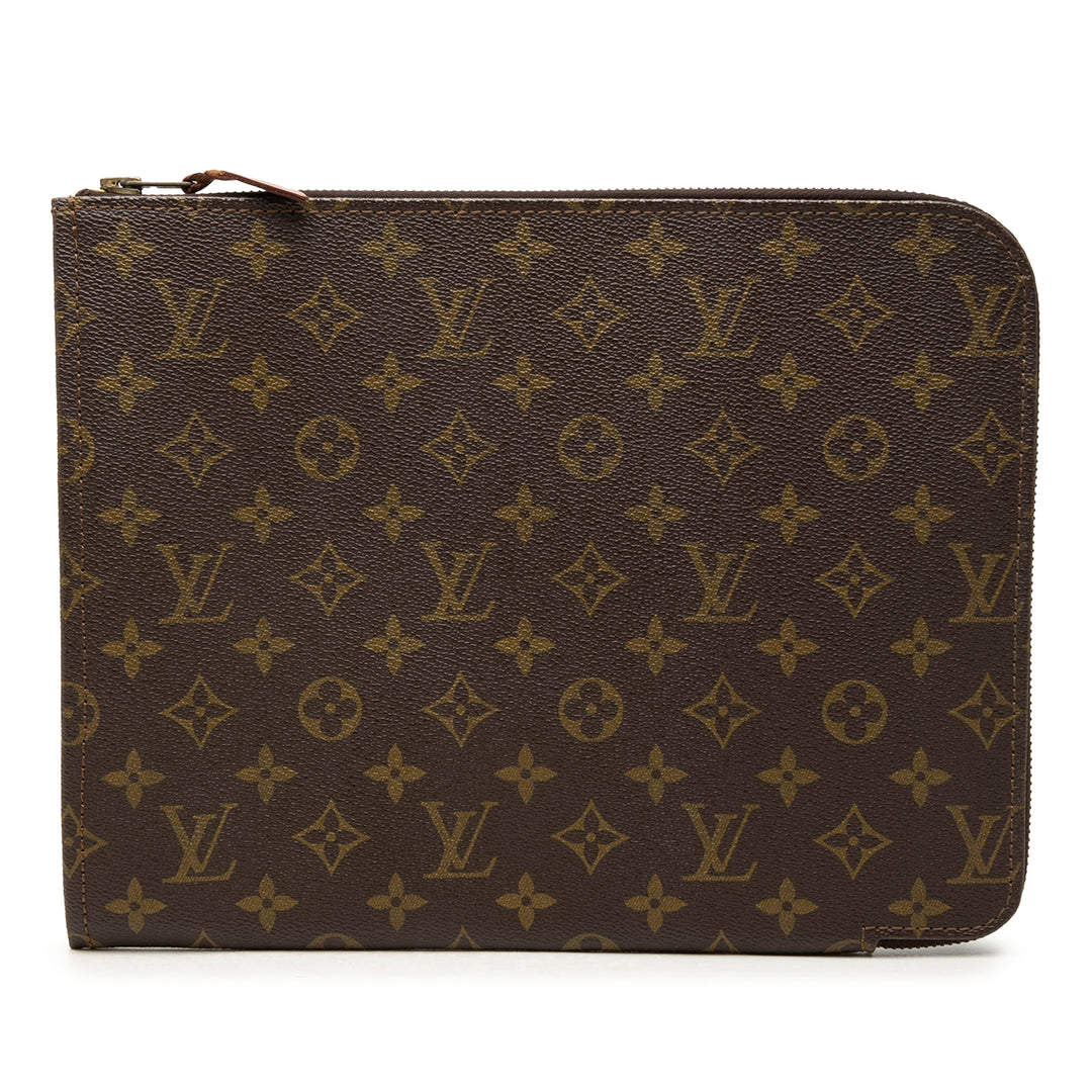 Louis Vuitton Poche Documents Portfolio 30 Monogram Marron – vue principale – GABY PARIS
