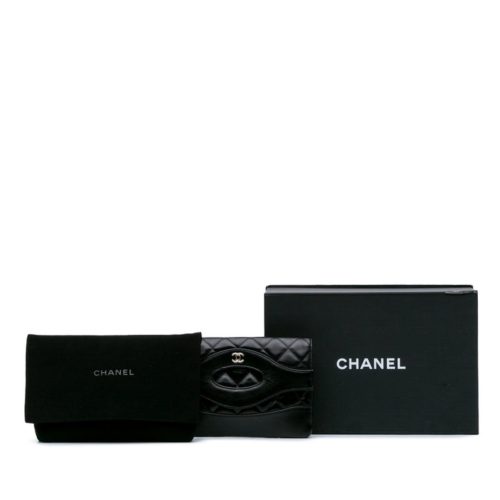 Shiny Crumpled Calfskin 31 Clutch Black - Gaby Paris