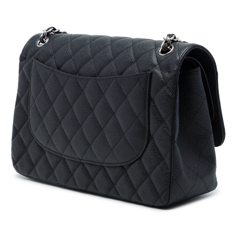 Chanel Sac porté épaule Classic Double rabat Jumbo Cuir caviar Noir – vue 2 – GABY PARIS