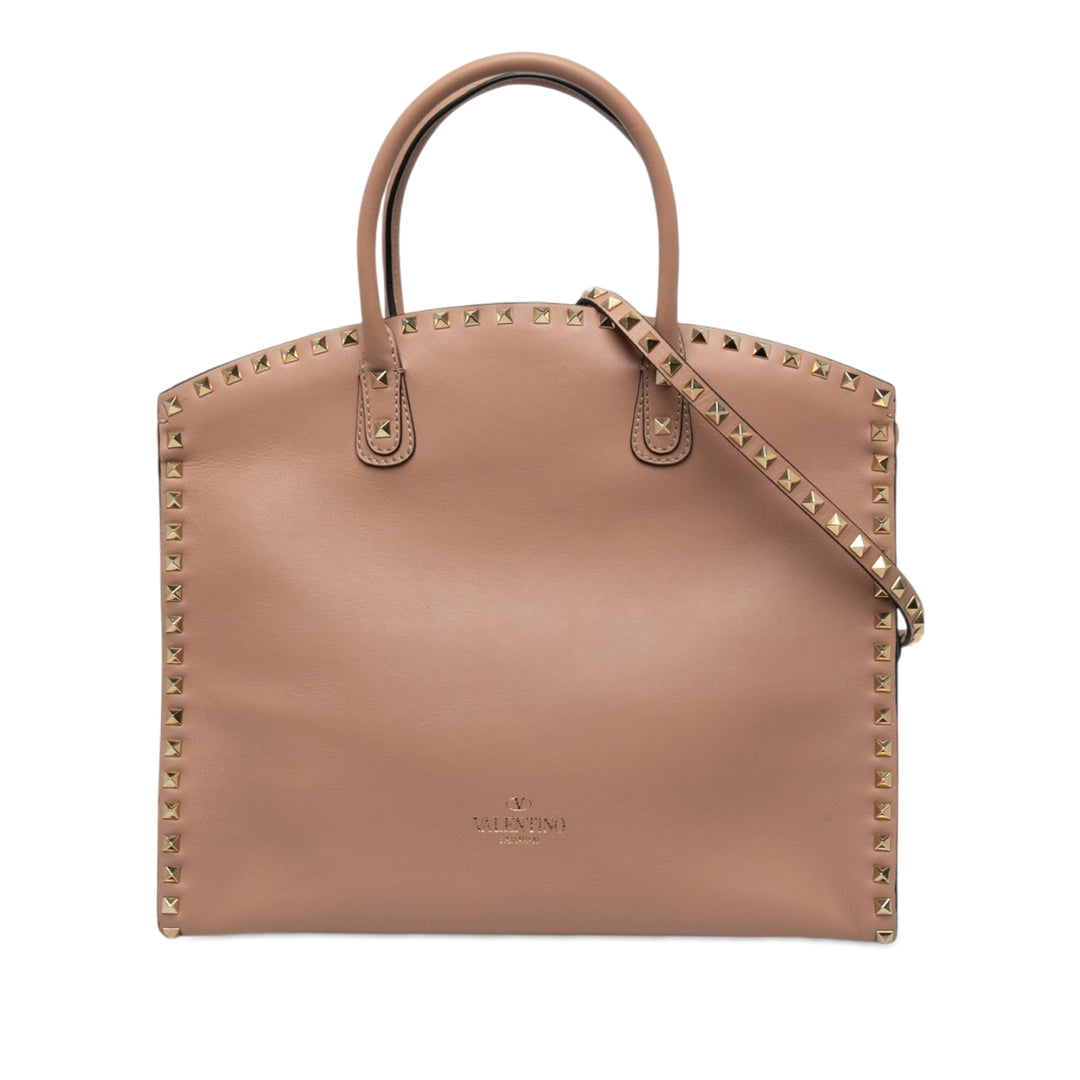 Valentino Cabas Rockstud Dôme Marron – vue principale – GABY PARIS