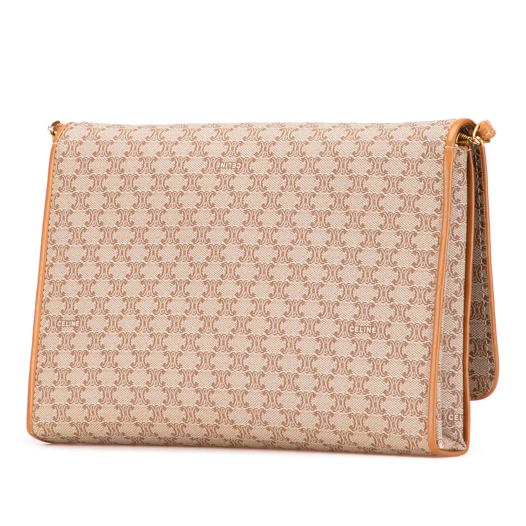 Celine Macadam Coated Toile Sac porté croisé Marron