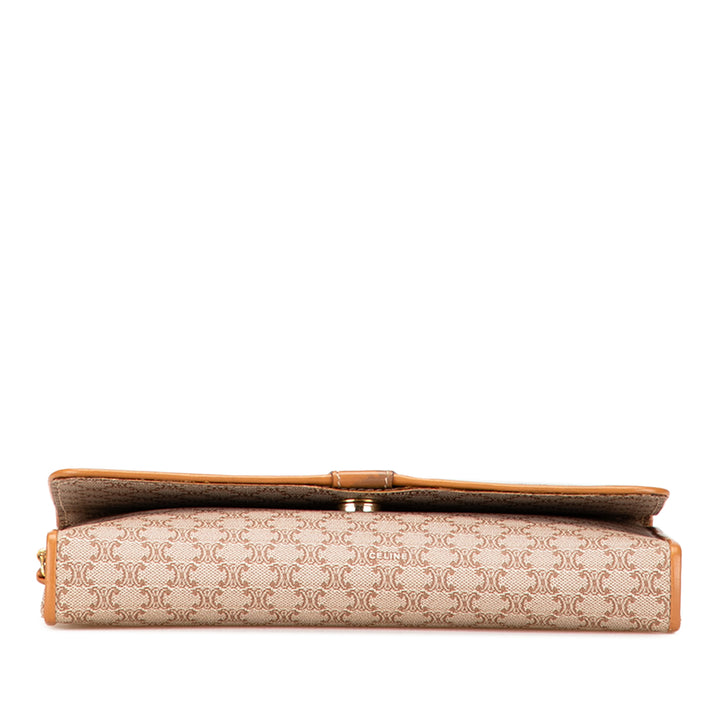 Celine Macadam Coated Toile Sac porté croisé Marron
