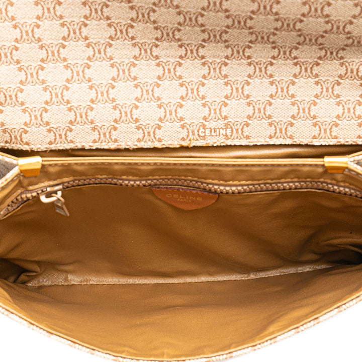 Celine Macadam Coated Toile Sac porté croisé Marron
