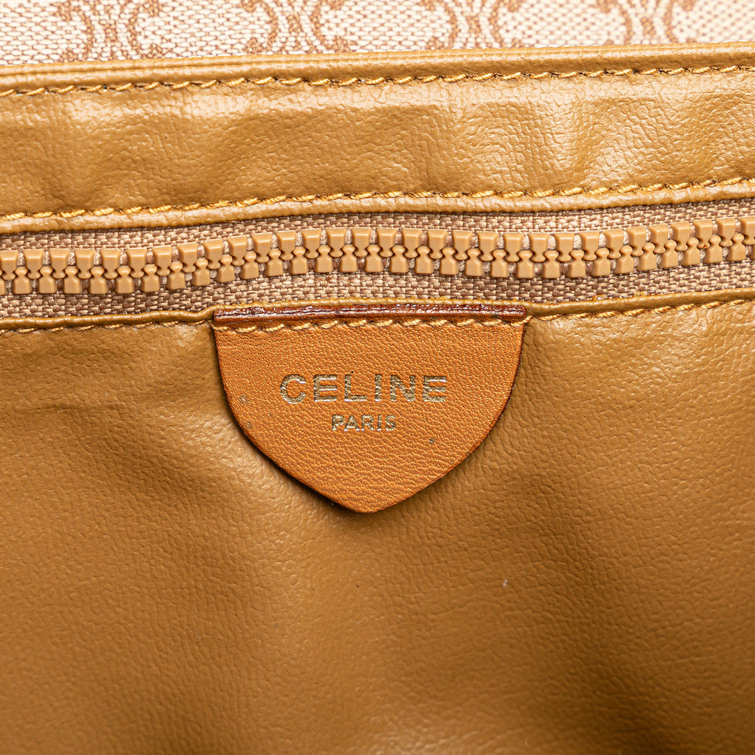 Celine Macadam Coated Toile Sac porté croisé Marron