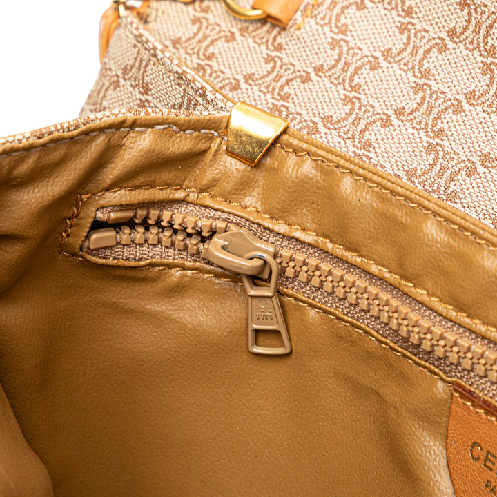 Celine Macadam Coated Toile Sac porté croisé Marron