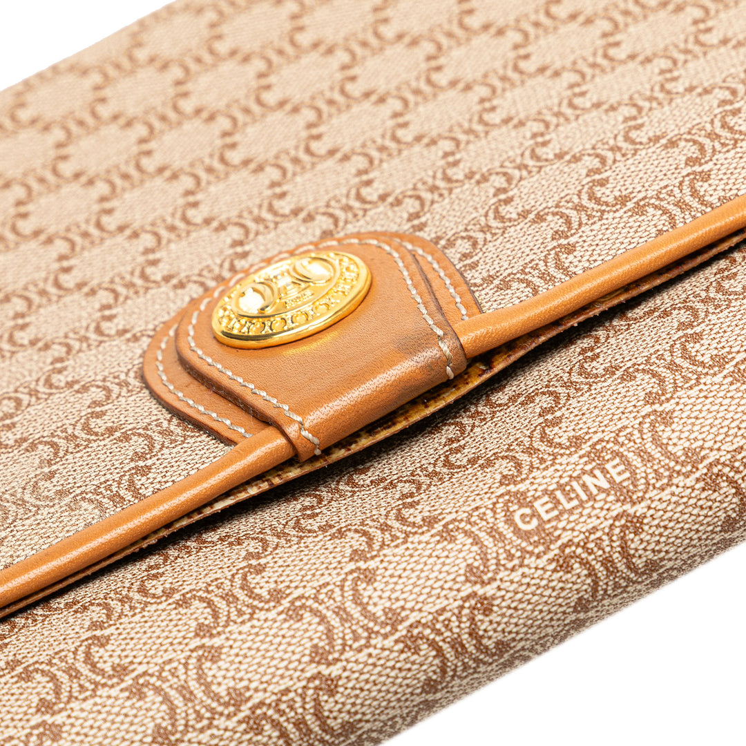 Celine Macadam Coated Toile Sac porté croisé Marron