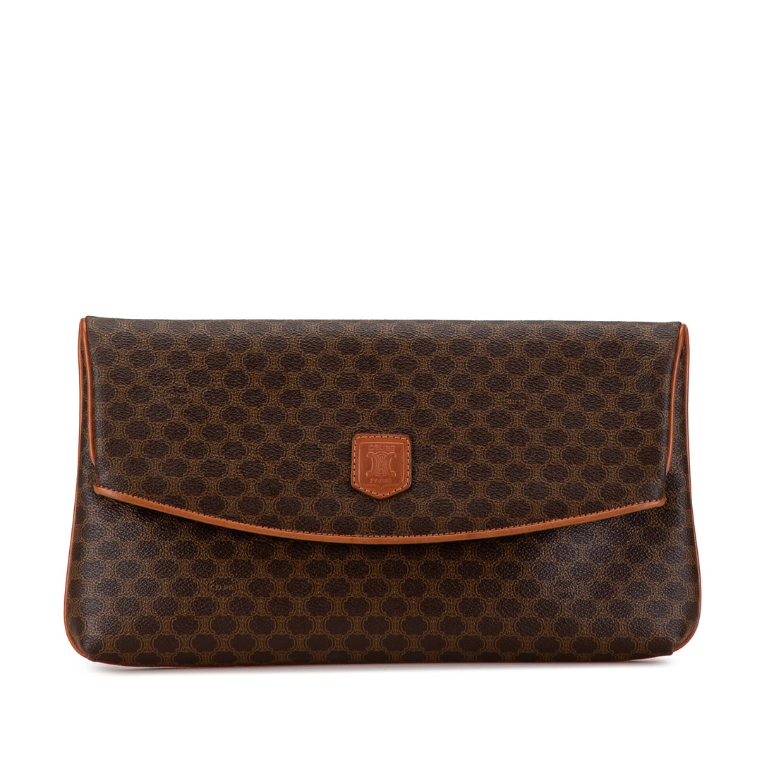 Macadam Coated Canvas Clutch Brown - Gaby Paris