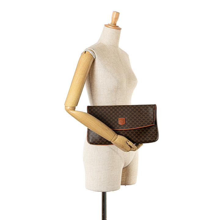 Macadam Coated Canvas Clutch Brown - Gaby Paris