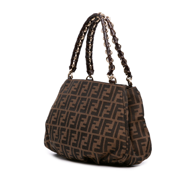 Fendi Zucca Mia Cabas chaîne Petit Marron
