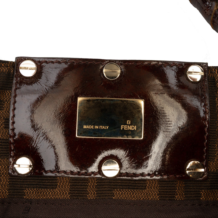 Fendi Zucca Mia Cabas chaîne Petit Marron