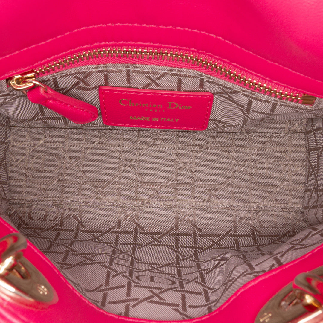 Mini Lambskin Cannage Lady Dior Pink - Gaby Paris