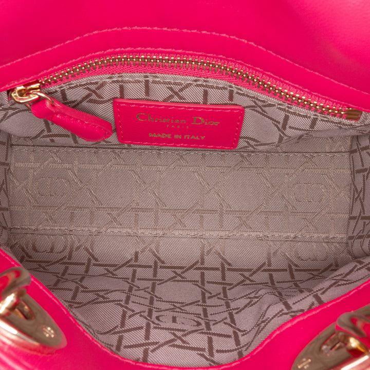 Mini Lambskin Cannage Lady Dior Pink - Gaby Paris