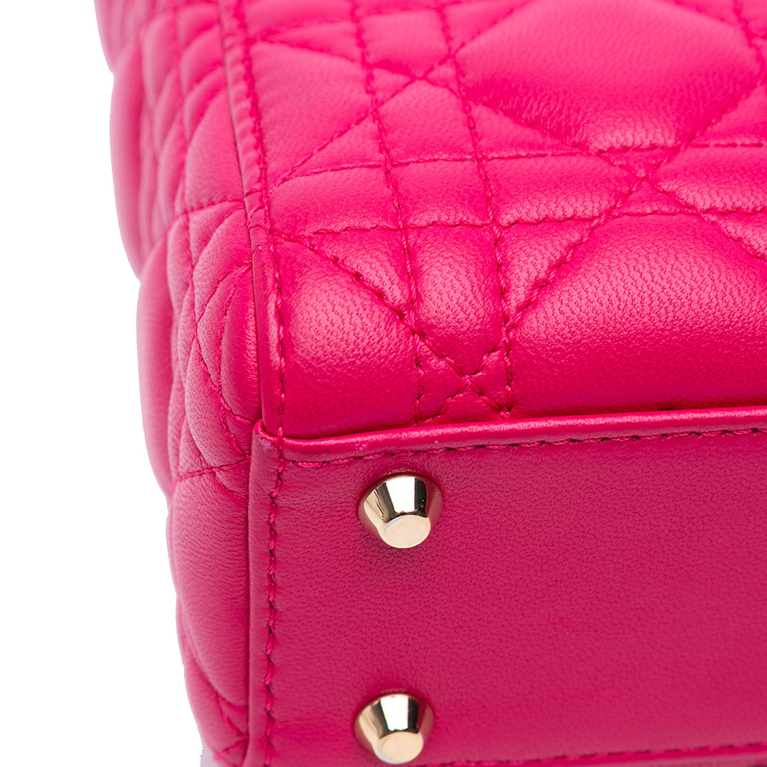 Mini Lambskin Cannage Lady Dior Pink - Gaby Paris