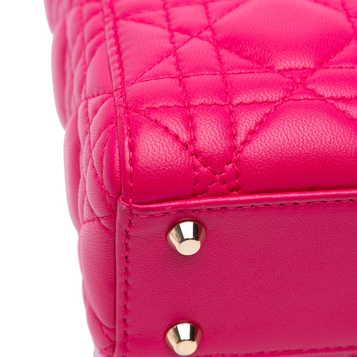 Mini Lambskin Cannage Lady Dior Pink - Gaby Paris