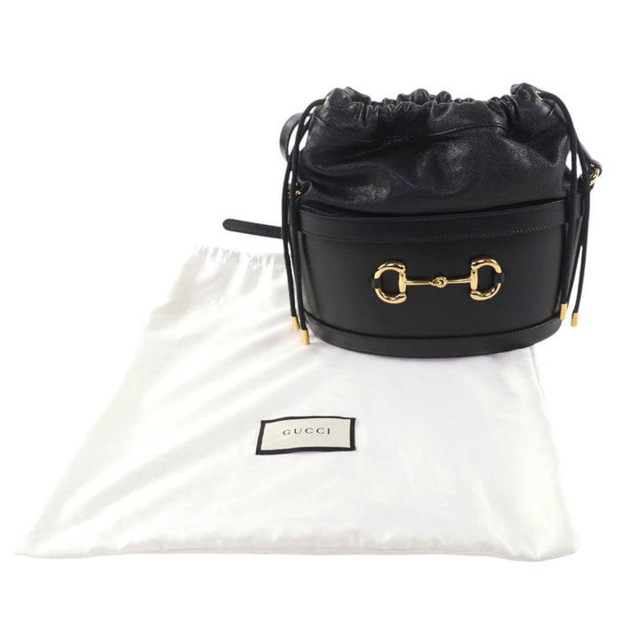 Horsebit 1955 Sac seau Cuir de veau Noir
