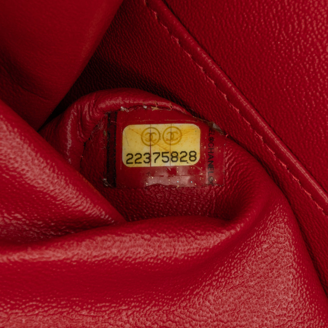 Medium Suede Re-issue 2.55 Double Flap Red - Gaby Paris