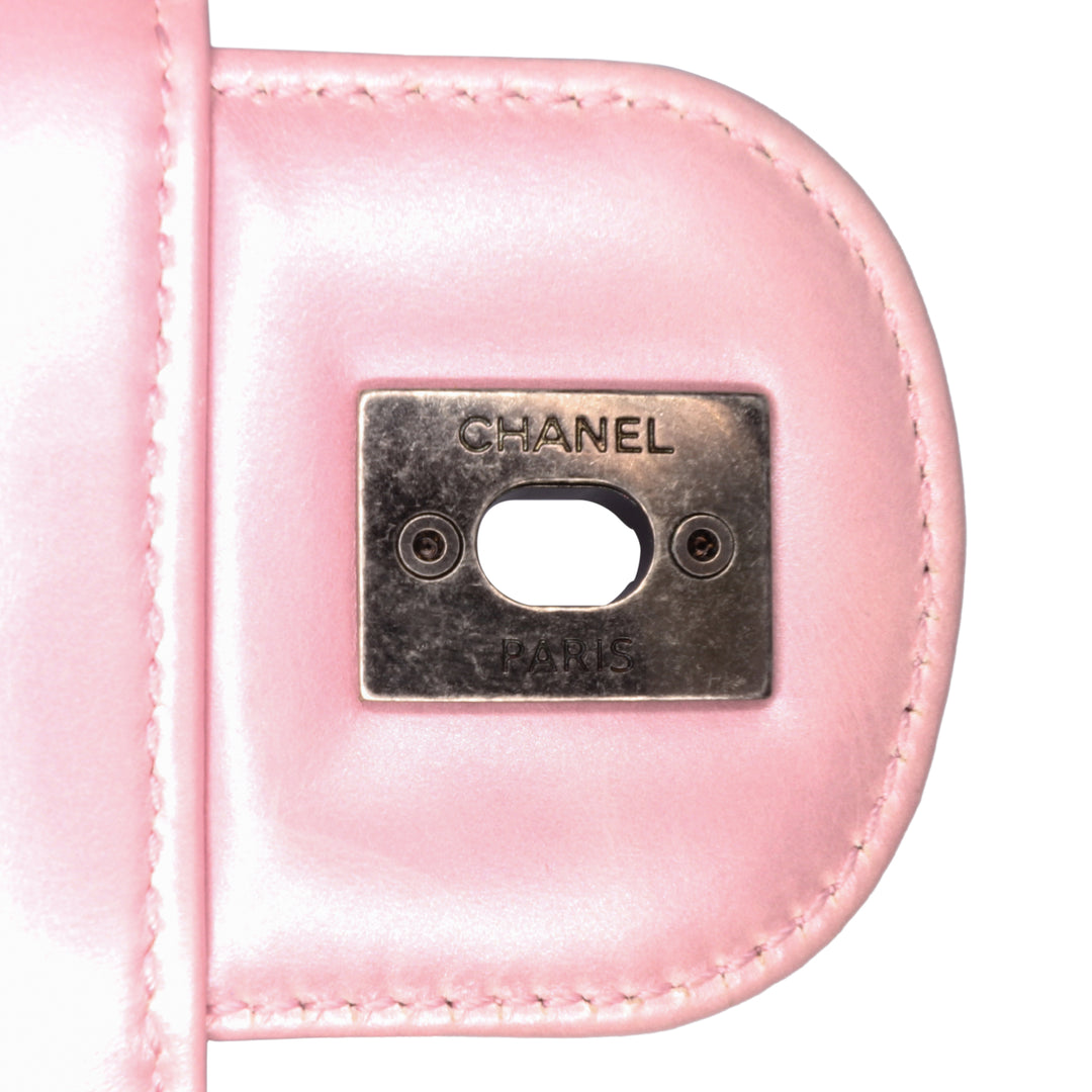 Medium Quilted Metallic Calfskin Coco Pleats Chain Flap Pink - Gaby Paris