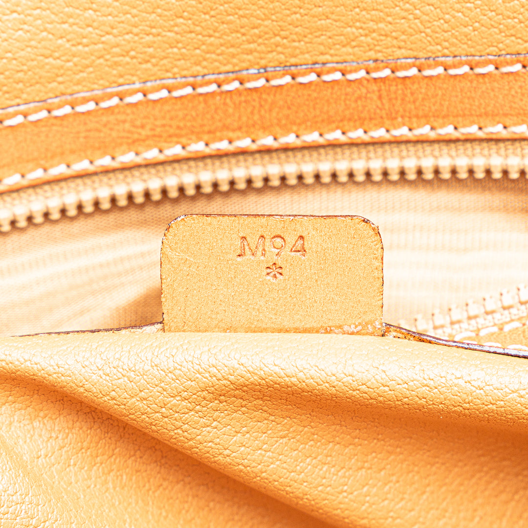 Large Macadam Coated Canvas Dome Satchel Brown - Gaby Paris