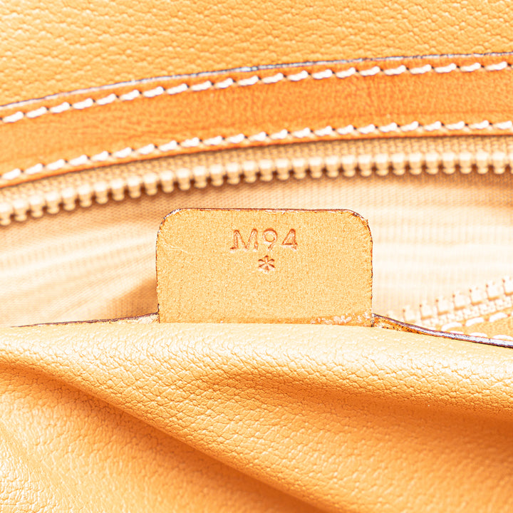 Large Macadam Coated Canvas Dome Satchel Brown - Gaby Paris