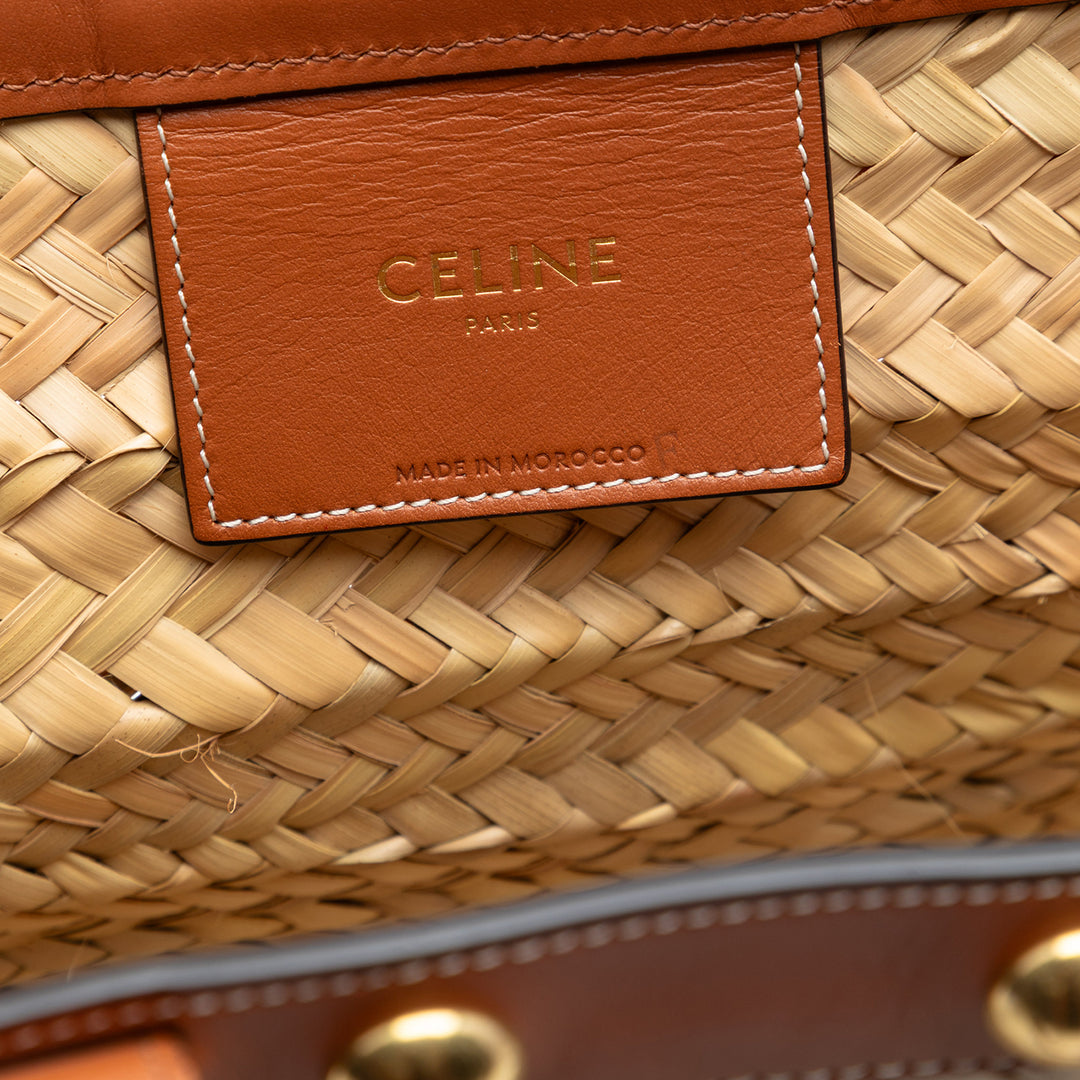 Celine Large Raffia Classic clouté Panier Cabas