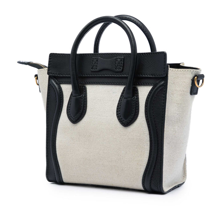 Celine Cabas Bicolore et Luggage Nano Blanc – vue 2 – GABY PARIS