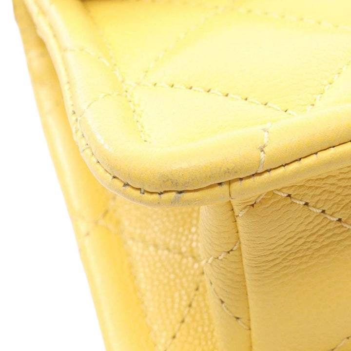 Matelassé Sweet à rabat Mini Cuir caviar Jaune