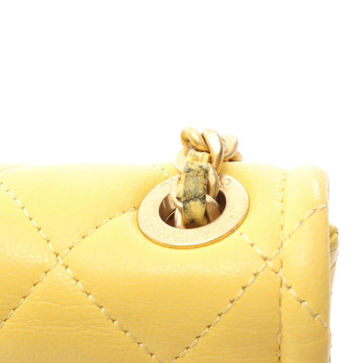 Matelassé Sweet à rabat Mini Cuir caviar Jaune