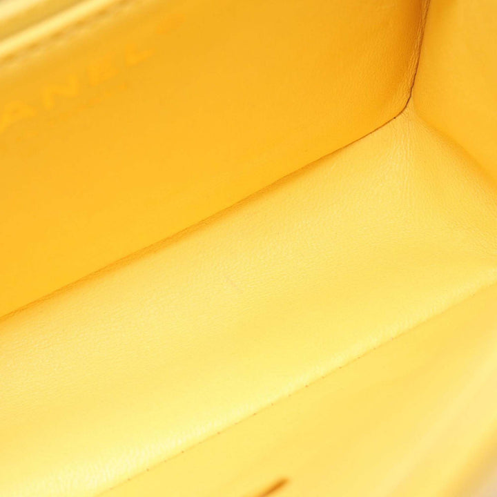 Matelassé Sweet à rabat Mini Cuir caviar Jaune