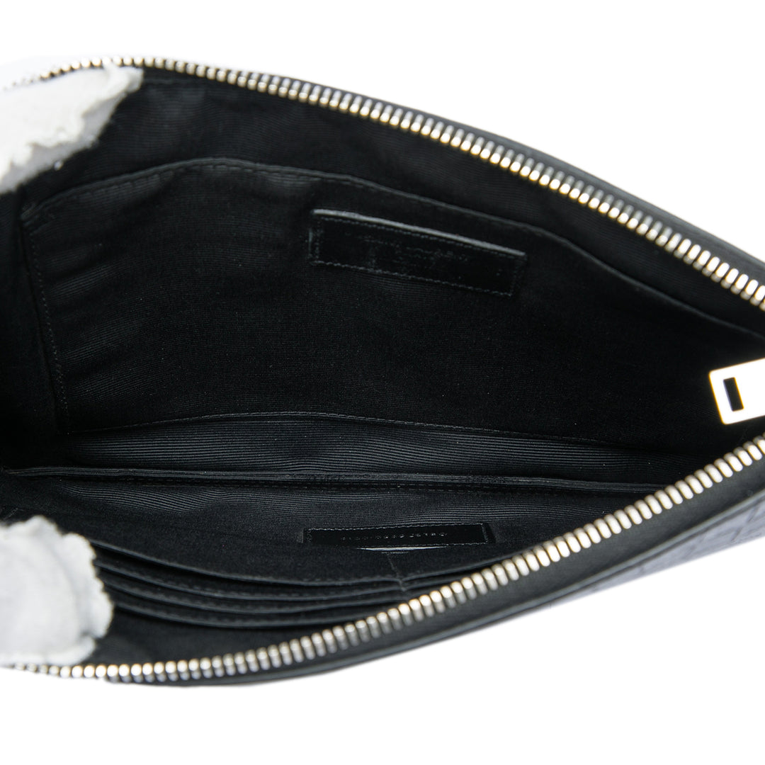 Saint Laurent Croc embossé Pochette Noir – vue 4 – GABY PARIS