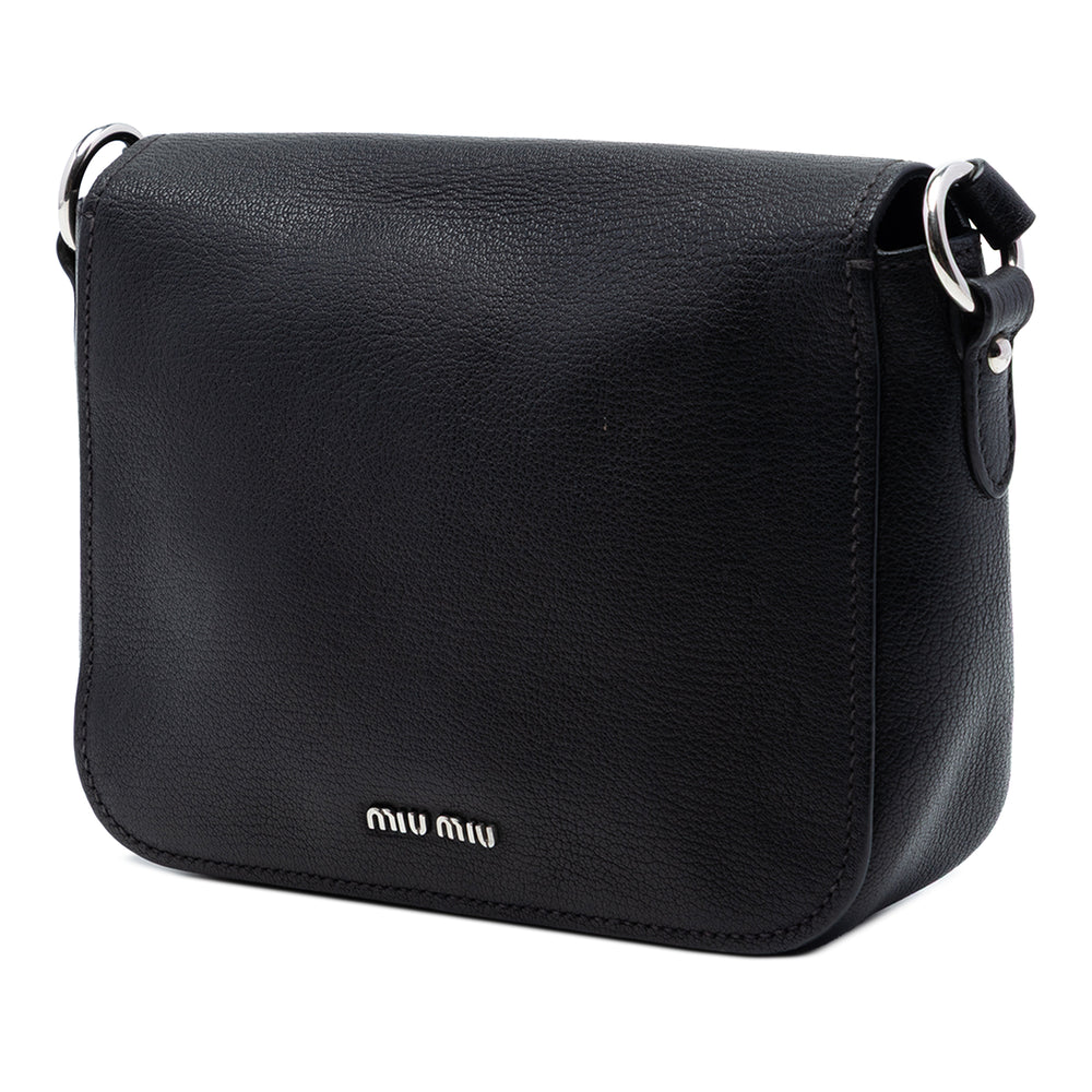 Miu Miu Madras Sac Cuir de chèvre Noir – vue 2 – GABY PARIS