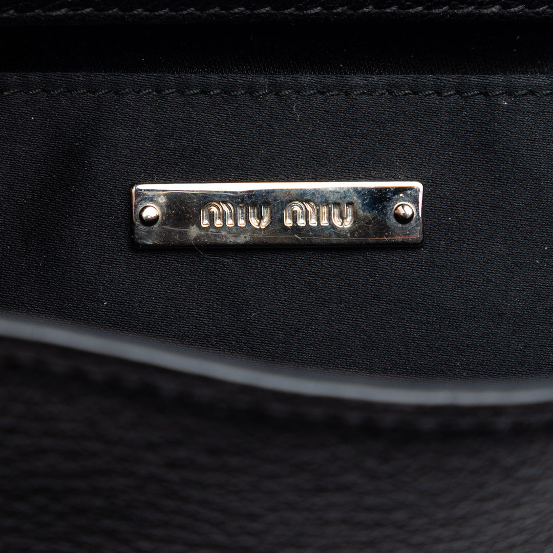 Miu Miu Madras Sac Cuir de chèvre Noir – vue 5 – GABY PARIS