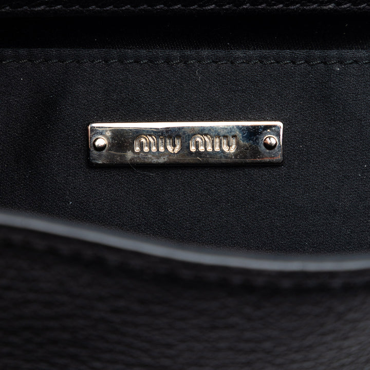 Miu Miu Madras Sac Cuir de chèvre Noir – vue 5 – GABY PARIS