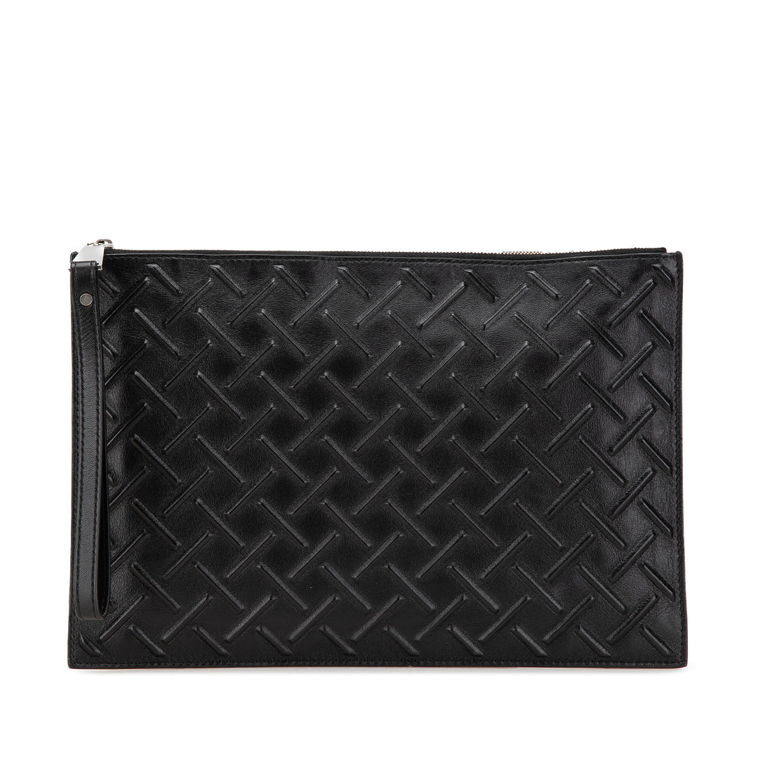 Nappa Graphic Clutch Black - Gaby Paris