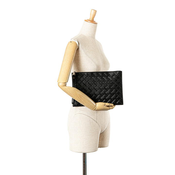 Nappa Graphic Clutch Black - Gaby Paris
