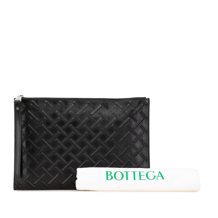 Nappa Graphic Clutch Black - Gaby Paris