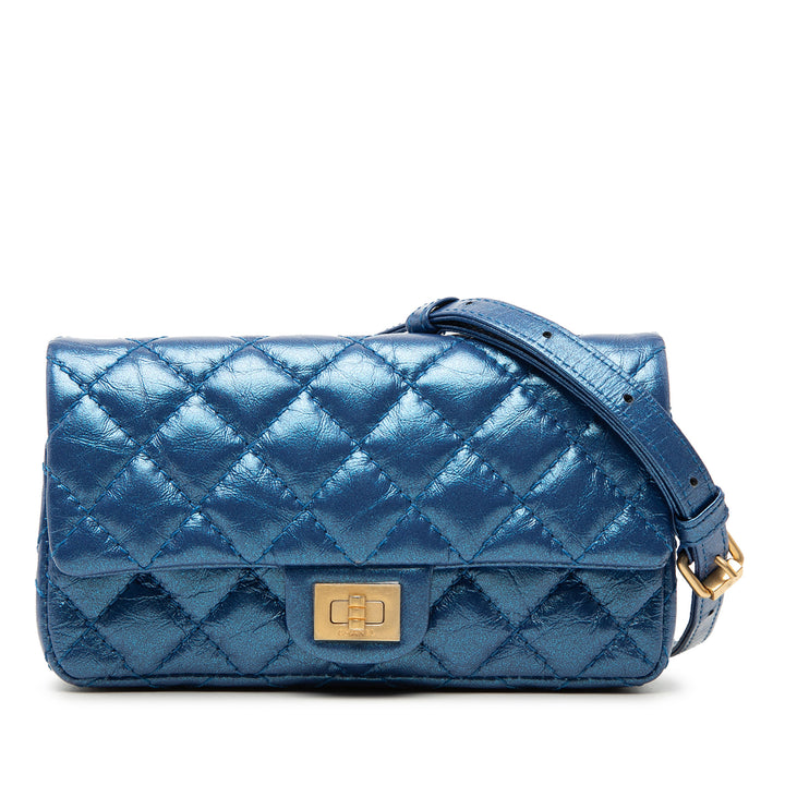 Chanel Matelassé Metallic vieilli Cuir de veau Reissue 2.55 Sac ceinture