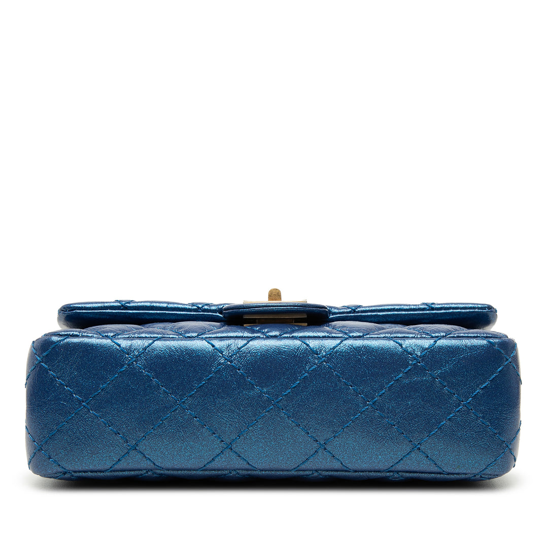 Chanel Matelassé Metallic vieilli Cuir de veau Reissue 2.55 Sac ceinture
