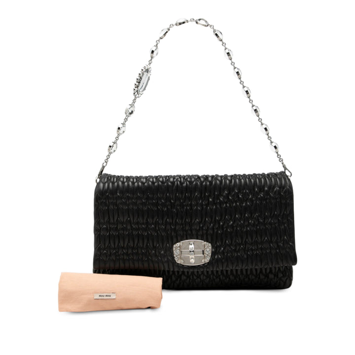 Miu Miu Sac à main Matelasse Cristal nappa Grand Noir – vue 7 – GABY PARIS