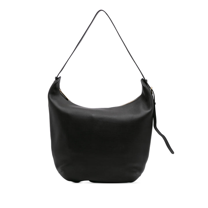 Leather North South Allie Shoulder Bag Black - Gaby Paris