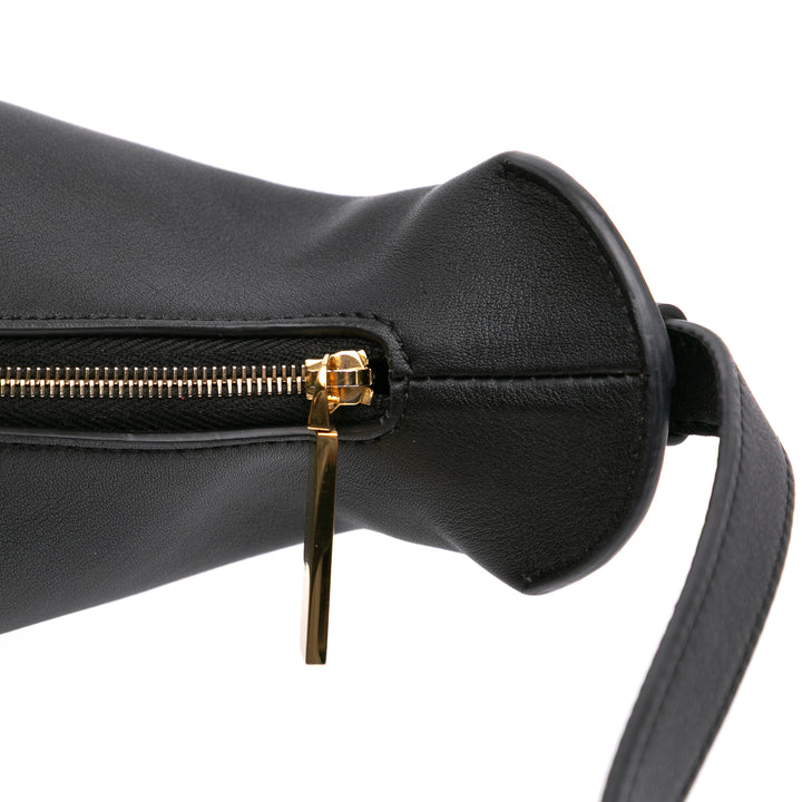 Leather North South Allie Shoulder Bag Black - Gaby Paris