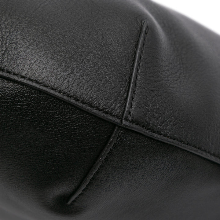 Leather North South Allie Shoulder Bag Black - Gaby Paris
