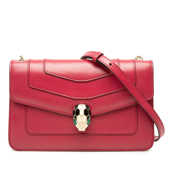 Bvlgari Sac porté épaule Serpenti Forever East West Cuir de veau Rouge – vue principale – GABY PARIS