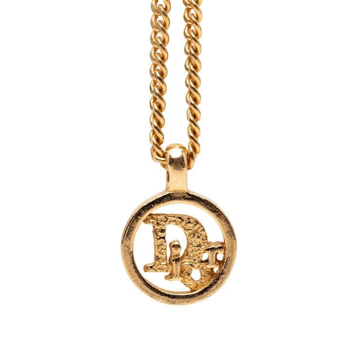 Dior plaqué Logo Pendant Collier